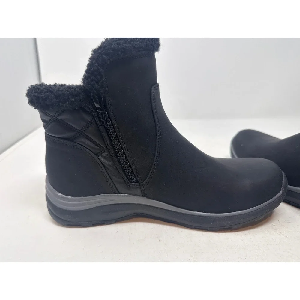 Baretraps B-True Ynez Black Faux Fur Trim Ankle Boots BT30817 Womens 6.5 M